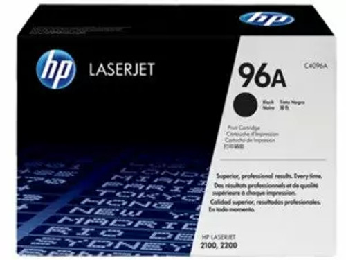 HP96A Black Toner Cartridge by HP, 96A model, high-yield laser toner for laser printers, suitable for office printing.