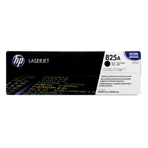 HP CB390A 825A black toner cartridge for laser printers, high-yield, reliable print quality for office use.