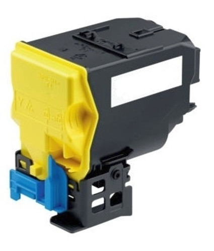 Yellow toner cartridge TNP50Y by Konica Minolta, high-yield toner for color laser printers, compatible with select models.