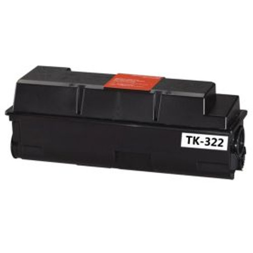 Kyocera TK-322 black toner cartridge compatible with Kyocera printers, standard capacity, suitable for office printing needs