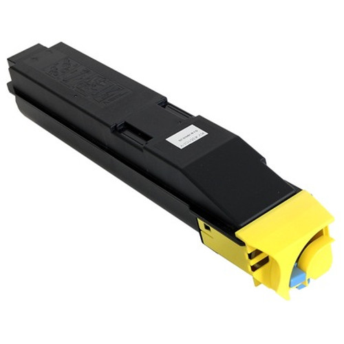 Kyocera TK8507Y yellow toner cartridge for printers, vibrant color, high yield, ideal for office printing needs.