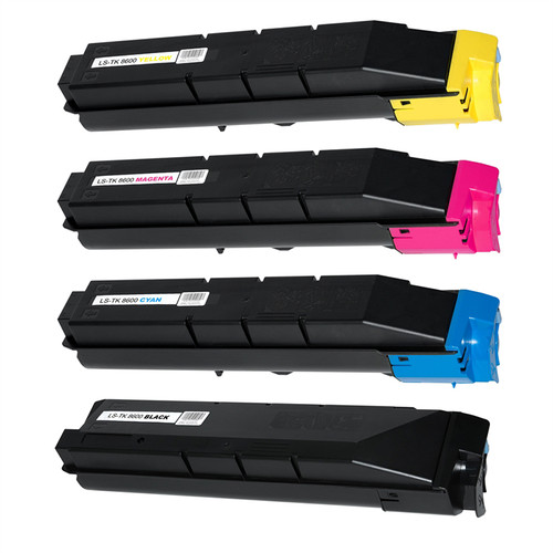 Kyocera TK8602Y toner cartridge set for printers, high-yield, reliable printing, ideal for office use.