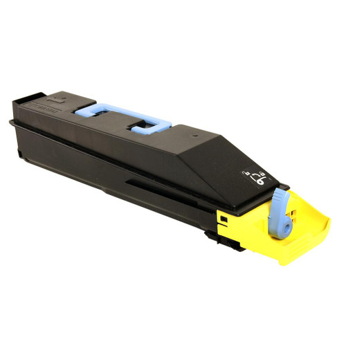 Kyocera TK-867Y yellow toner cartridge for compatible laser printers, high-yield, designed for vibrant color printing.