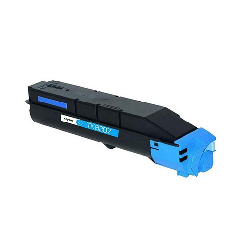 Kyocera TK-8307C Cyan Toner Cartridge for Kyocera printers, vibrant color, high-yield, ideal for office printing needs.