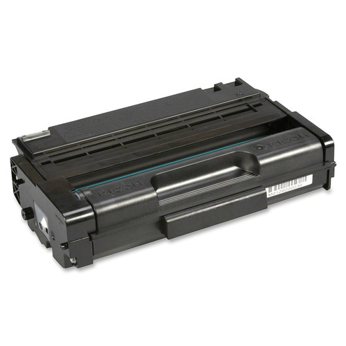 Ricoh SP3400HA black toner drum print cartridge, high-yield, compatible with Ricoh laser printers for crisp black prints.