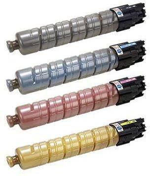 Ricoh 841592 toner set compatible with Ricoh printers, high-yield, black and color cartridges for professional printing.