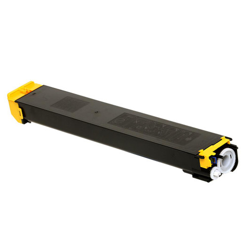 Sharp MX-36NTYA yellow toner cartridge, compatible with MX series printers, high-yield, designed for vibrant color printing.
