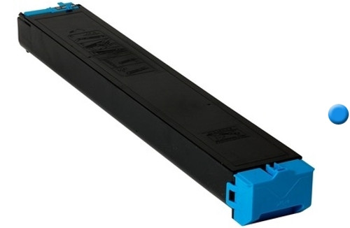 Sharp MX-23NT-CA cyan toner cartridge for printers, high-quality color printing, ideal for office use.