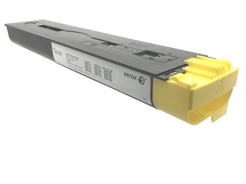 Yellow toner cartridge 6R1386 by Xerox, high-yield, compatible with Xerox printers, ideal for vibrant color printing.