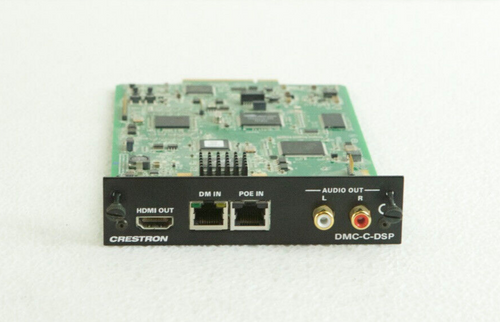 Crestron DigitalMedia 8G+ Input Card DMC-C-DSP for AV signal switching and distribution in professional setups.
