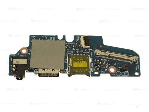 Dell Inspiron 7415 2-in-1 USB audio port I/O circuit board for laptop repair and connectivity.