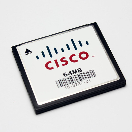 Cisco 64MB Compact Flash Card, part 16-3727-01, for networking devices, reliable storage in compact form.