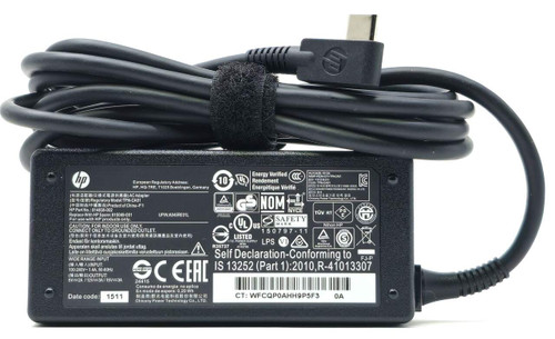 HP L42206-001 USB-C 45W AC Power Adapter for laptops, compact design, portable charging, reliable power source.