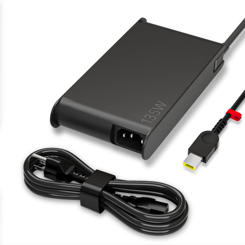 Lenovo ThinkPad 135W 20V 6.75A Slim Tip AC Adapter for laptop charging, portable and reliable power supply.