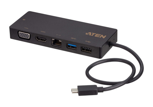 HP 935327-001 20V USB-C Mini Docking Station for laptops, compact design, multiple ports, ideal for workspace connectivity.