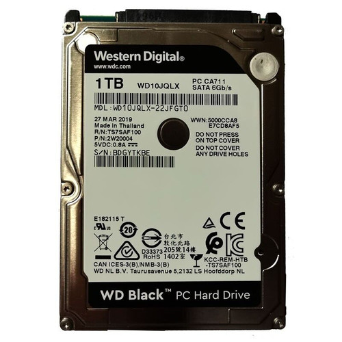 Western Digital 1TB 7200RPM SATA 2.5" PC Hard Drive, reliable storage for desktops and laptops.