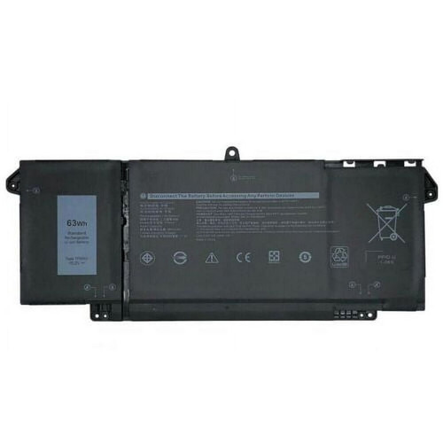 Dell Latitude 15.6" 7520 battery, 63Wh, 3941mAh, replacement part for portable laptop use.