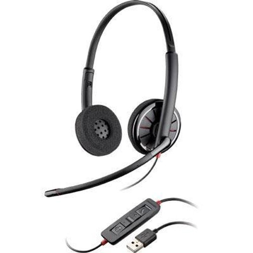 C320-M Plantronics USB Binaural Headset, model C320-M, for professional communication and call center use.