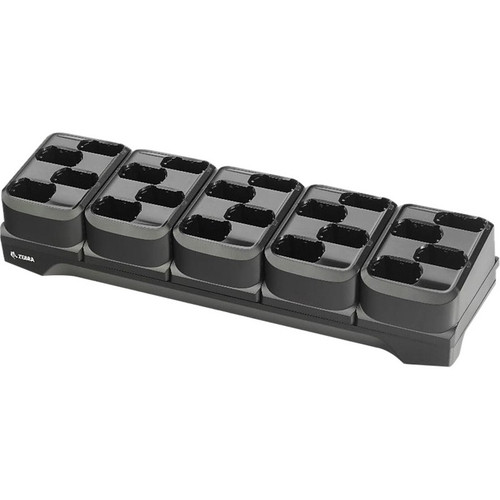 Zebra MC33 20-slot spare battery charger, compact, multi-slot, ideal for charging multiple batteries in workspace.