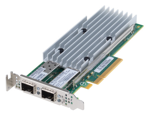 HP 621SFP28 25GB 2-Port Ethernet Adapter for high-speed data transfer in enterprise networking setups.