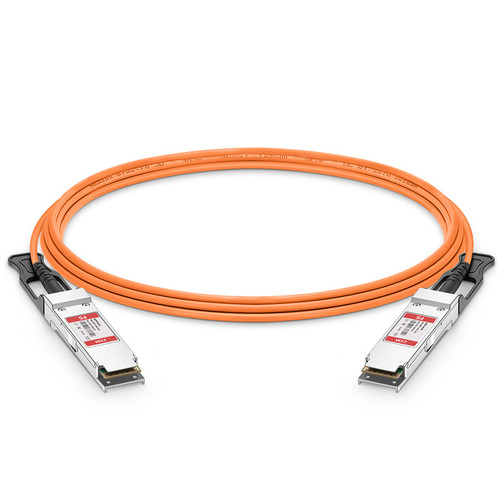 Mellanox MFS1S00-H100E PAM4 QSFP56 to QSFP56 MMF active optical cable for high-speed data transfer in data centers.