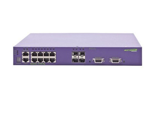 Extreme Networks X440-8P 8-Port Gigabit PoE+ GbE Switch, compact, ideal for network expansion and high-speed data transfer.