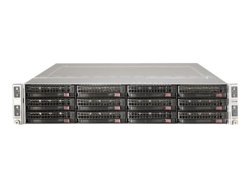Supermicro 6027TR-H70RF 12-Bay 4-Node X9DRT-HF 2U server for data centers and enterprise storage solutions.