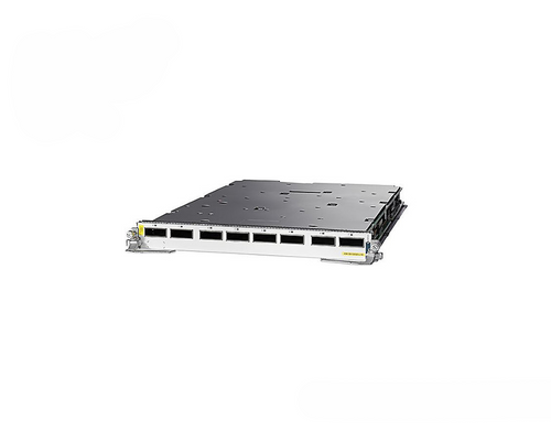 Cisco A9K-8X100GE-SE 8-port 100GbE line card for high-speed data center networking, plug-in module for Cisco switches.