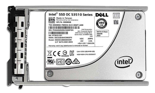 Dell G13 480GB SATA SSD 6Gb/s 2.5" with SED encryption for reliable data storage and transfer.
