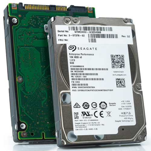 Seagate Enterprise Performance 1.8TB 10K RPM SAS 12Gb/s 2.5" hard drive for high-speed data storage.