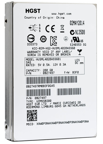 HGST Ultrastar SSD400M 200GB SAS 6Gb/s 2.5" TCG SSD for enterprise storage and high-performance data centers