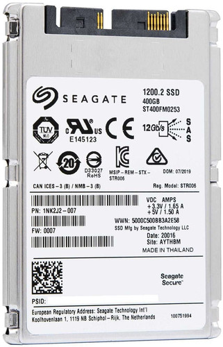 Seagate ST400FM0253 400GB SAS 12Gb/s 1.8" SED SSD for enterprise data storage and high-speed applications.