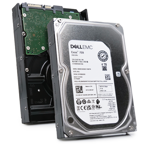 Seagate/Dell Exos 7E8 4TB 7.2K RPM SATA 6Gb/s 3.5in hard drive for enterprise storage and data centers.