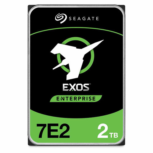 Seagate Exos 7E2 2TB 7.2K RPM SATA 6Gb/s 512n 128MB 3.5" HDD for enterprise storage and data center use.