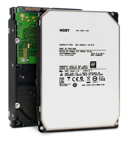 HGST Ultrastar He8 8TB 7.2K RPM SATA 6Gb/s 128MB 3.5" HDD for enterprise storage and data center use.