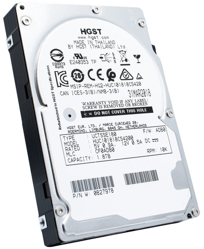 HGST Ultrastar C10K1800 1.8TB SAS 10K RPM 2.5" ISE HDD, high-performance enterprise storage for data centers.
