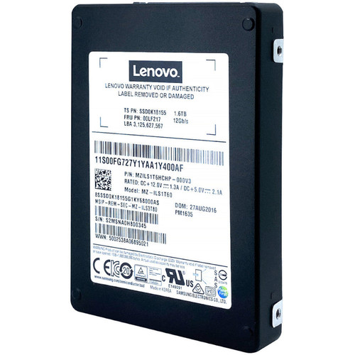 Lenovo PM1635 1.6TB SAS SSD, 12Gb/s, 2.5in, high-performance data storage for enterprise servers. Lenovo PM1635 1.6TB SAS SSD, 12Gb/s, 2.5in, high-performance data storage for enterprise servers.
