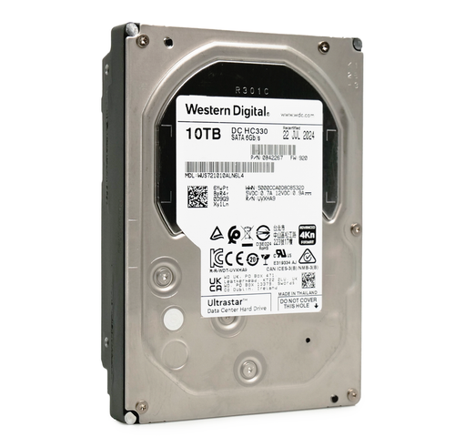 WUS721010ALN6L4 - Western Digital - Ultrastar DC HC330 10TB 7.2K RPM 4kn SATA 6Gb/s 512e 3.5in Hard Drive