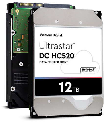 HGST Ultrastar He12 12TB SAS 7.2K RPM 512e 256MB 3.5" ISE HDD for enterprise storage and data centers.