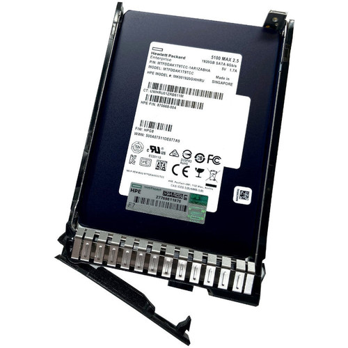 HP Generation 8 1.92TB SATA SSD, 3D TLC, mixed use, 2.5in, ideal for high-performance storage.