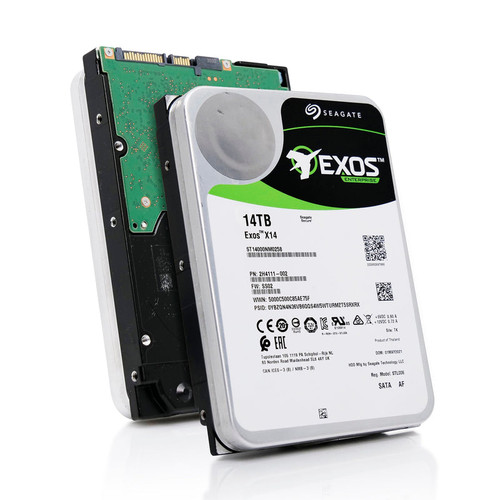 Seagate Exos X14 14TB 7.2K RPM SATA 6Gb/s 512e 3.5in hard drive for enterprise storage and data centers.