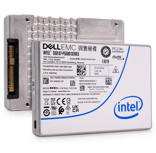 SSDPF2KX019T9O - Intel - P5500 1.92TB 1 DWPD PCIe 4.0 x4 8GB/s 3D TLC U.2 NVMe 2.5in Enterprise Solid State Drive