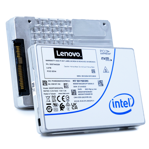 SSS7A43226 Intel/Lenovo P5600 3.2TB U.2 SSD for high-speed data storage and enterprise applications.