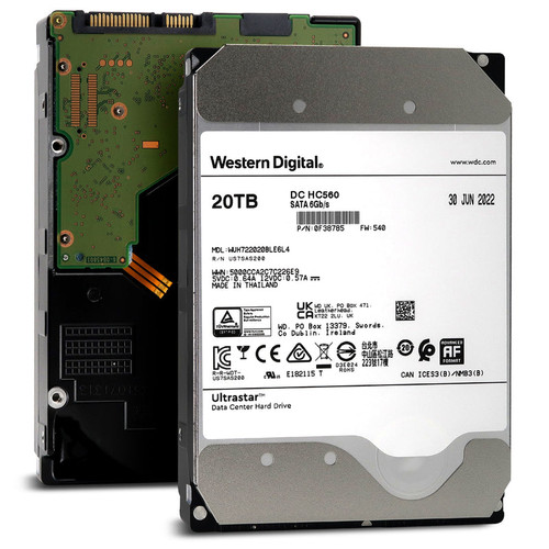 WUH722020BLE6L4 - Western Digital - Ultrastar DC HC560 0F38785 20TB 7.2K RPM SATA 6Gb/s 512e 3.5in Hard Drive