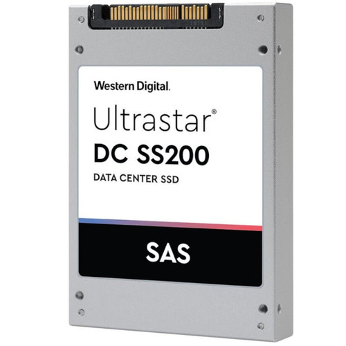 Western Digital Ultrastar DC SS200 3.84TB SAS SSD, high-speed, read-intensive, for enterprise storage.