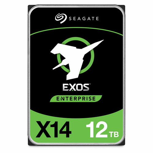 Seagate Exos X14 12TB SAS 7.2K RPM 512e/4Kn 256MB SED-FIPS 3.5" hard drive for enterprise storage.