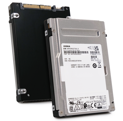 Kioxia PM7-R 7.68TB SAS-4 SSD, 1 DWPD, Read Intensive TLC, 2.5in, for enterprise storage and data center use.