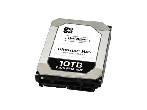 HGST Ultrastar He10 8TB SAS 7.2K RPM 12Gb/s 512e 256MB 3.5" HDD for enterprise storage, model 0F27359.