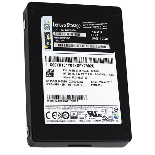 Lenovo PM1633a 7.68TB SAS SSD 12Gb/s 2.5in for high-performance enterprise storage. Lenovo PM1633a 7.68TB SAS SSD 12Gb/s 2.5in for high-performance enterprise storage.