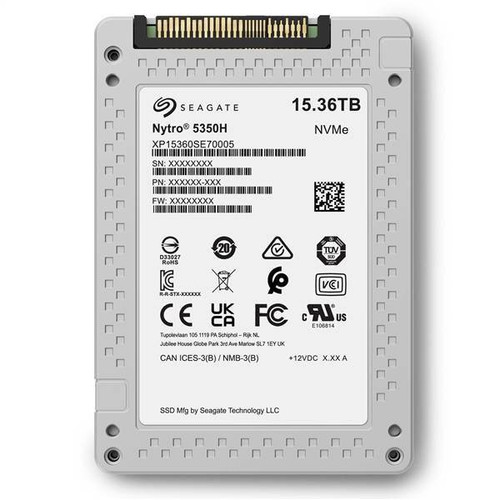 Seagate Nytro 5350H 15.36TB PCIe Gen 4 NVMe SSD for enterprise storage and high-performance data centers.